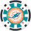 Miami Dolphins 100 Piece Poker Chips - 757 Sports Collectibles