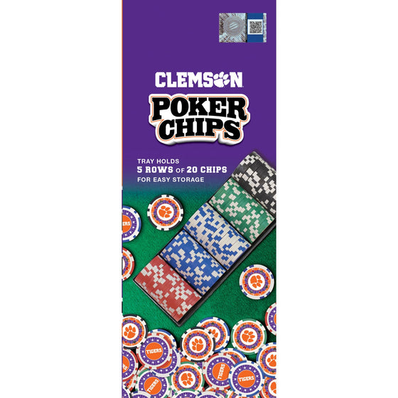 Clemson Tigers 100 Piece Poker Chips - 757 Sports Collectibles