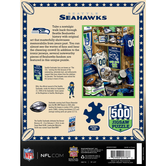 Seattle Seahawks - Locker Room 500 Piece Jigsaw Puzzle - 757 Sports Collectibles