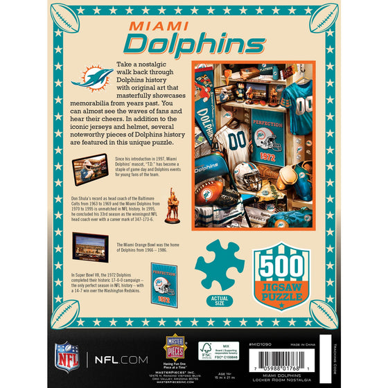 Miami Dolphins - Locker Room 500 Piece Jigsaw Puzzle - 757 Sports Collectibles