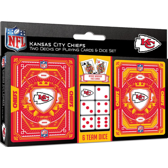 Kansas City Chiefs - 2-Pack Playing Cards & Dice Set - 757 Sports Collectibles