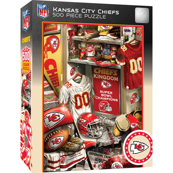 Kansas City Chiefs - Locker Room 500 Piece Jigsaw Puzzle - 757 Sports Collectibles