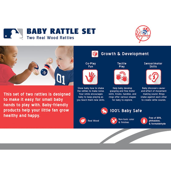 New York Yankees - Baby Rattles 2-Pack - 757 Sports Collectibles