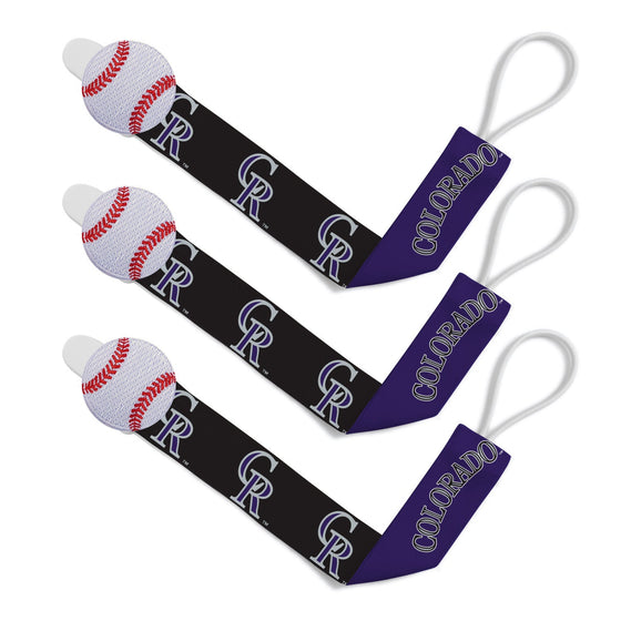 Colorado Rockies - Pacifier Clip 3-Pack - 757 Sports Collectibles