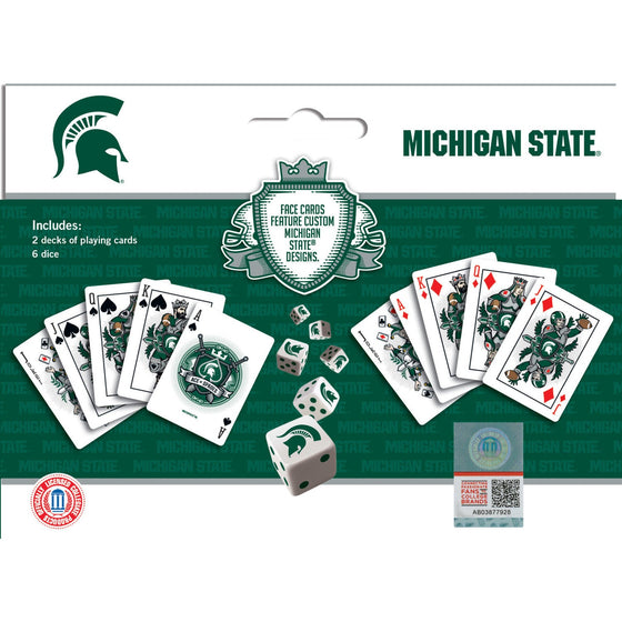 Michigan State Spartans - 2-Pack Playing Cards & Dice Set - 757 Sports Collectibles