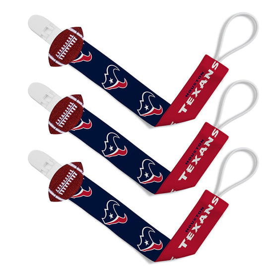 Houston Texans - Pacifier Clip 3-Pack - 757 Sports Collectibles