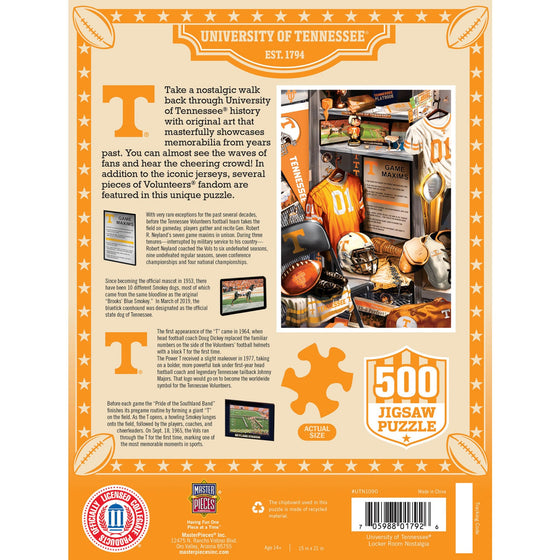 Tennessee Volunteers - Locker Room 500 Piece Jigsaw Puzzle - 757 Sports Collectibles