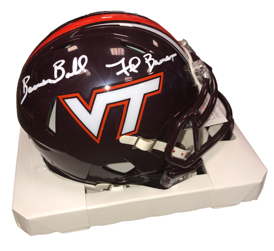 Virginia Tech Hokies Frank Beamer Signed Auto 'Beamer Ball' Maroon Mini Helmet - JSA W COA - 757 Sports Collectibles