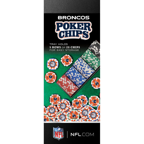 Denver Broncos 100 Piece Poker Chips - 757 Sports Collectibles