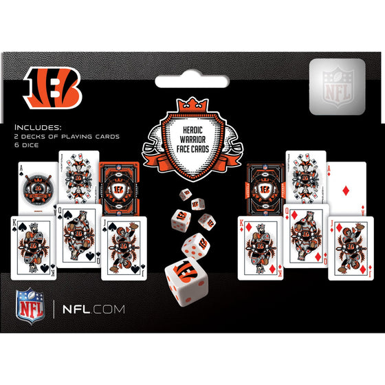 Cincinnati Bengals - 2-Pack Playing Cards & Dice Set - 757 Sports Collectibles