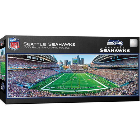 Seattle Seahawks - 1000 Piece Panoramic Jigsaw Puzzle - End View - 757 Sports Collectibles
