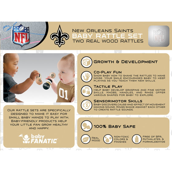 New Orleans Saints - Baby Rattles 2-Pack - 757 Sports Collectibles