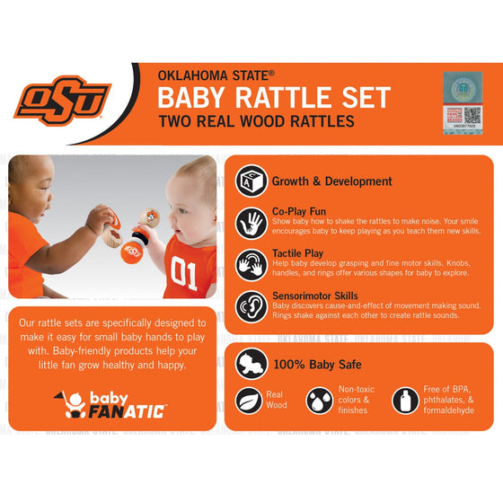 Oklahoma State Cowboys - Baby Rattles 2-Pack - 757 Sports Collectibles