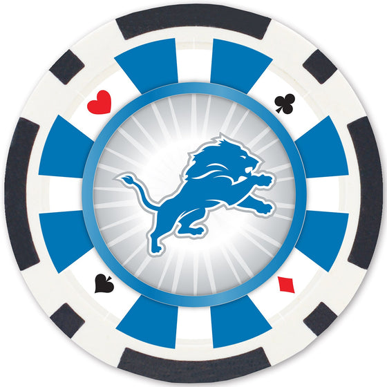 Detroit Lions 100 Piece Poker Chips - 757 Sports Collectibles