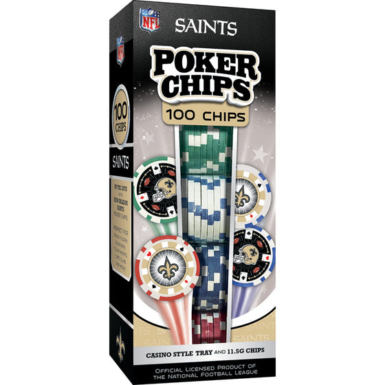 New Orleans Saints 100 Piece Poker Chips - 757 Sports Collectibles