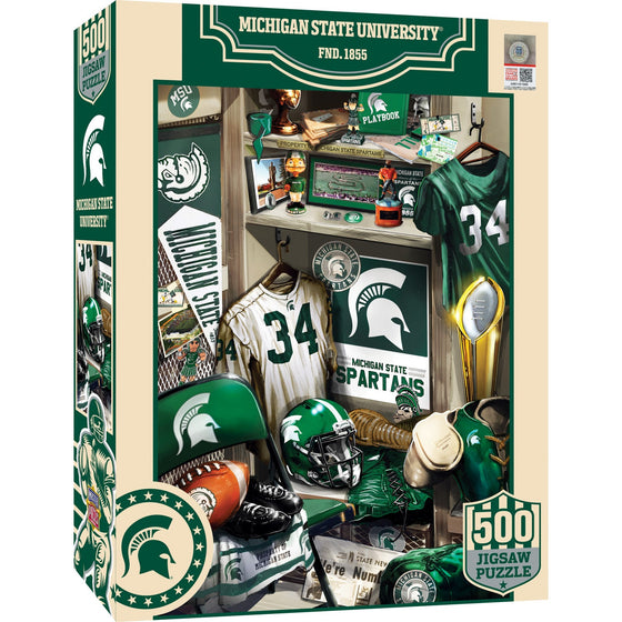 Michigan State Spartans - Locker Room 500 Piece Jigsaw Puzzle - 757 Sports Collectibles