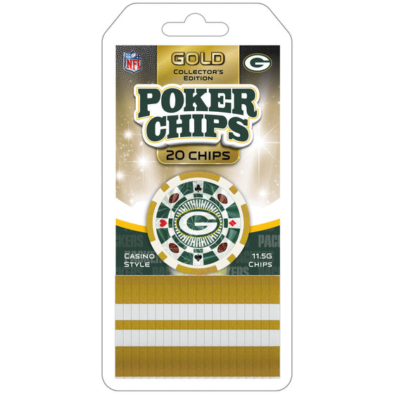 Green Bay Packers 20 Piece Poker Chips - 757 Sports Collectibles