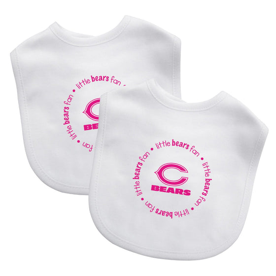 Chicago Bears - Baby Bibs 2-Pack - Pink Set - 757 Sports Collectibles