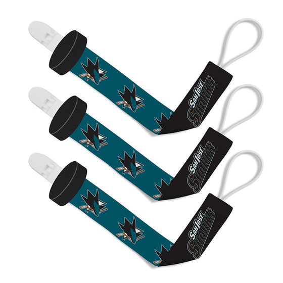 San Jose Sharks - Pacifier Clip 3-Pack - 757 Sports Collectibles