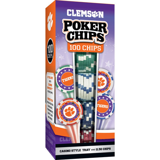 Clemson Tigers 100 Piece Poker Chips - 757 Sports Collectibles