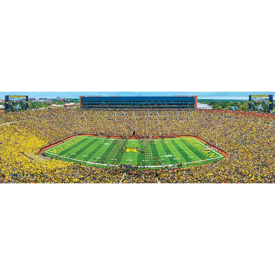 Michigan Wolverines - 1000 Piece Panoramic Jigsaw Puzzle - Center View - 757 Sports Collectibles