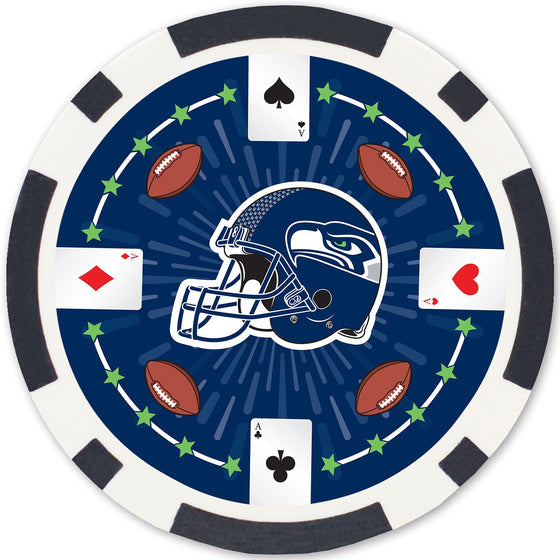 Seattle Seahawks 100 Piece Poker Chips - 757 Sports Collectibles