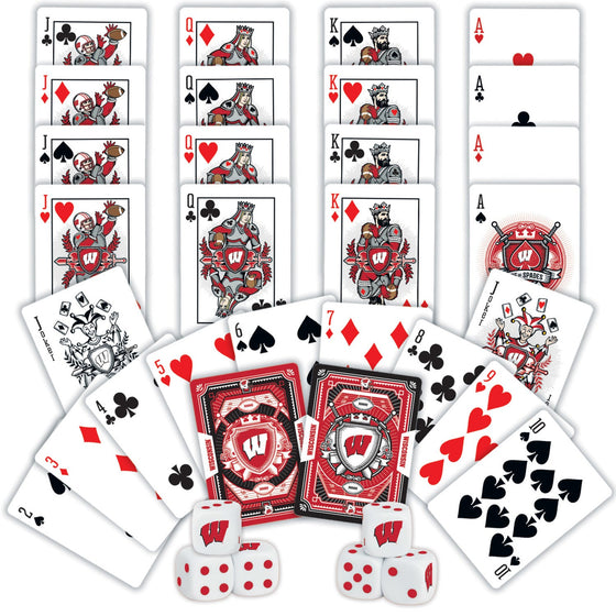Wisconsin Badgers - 2-Pack Playing Cards & Dice Set - 757 Sports Collectibles