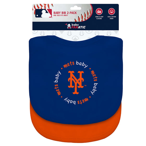 New York Mets - Baby Bibs 2-Pack - Blue & Orange - 757 Sports Collectibles