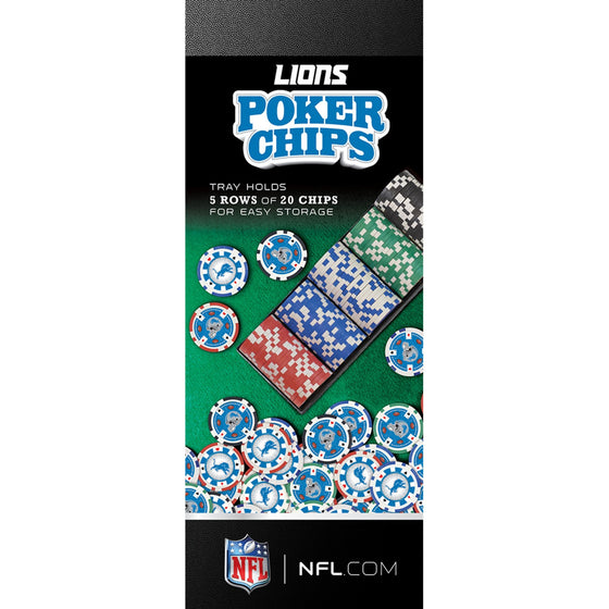Detroit Lions 100 Piece Poker Chips - 757 Sports Collectibles