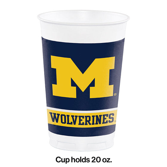 Michigan Wolverines 20 Oz Plastic Cups, 8 ct - 757 Sports Collectibles