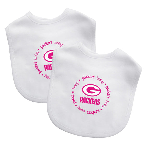 Green Bay Packers - Baby Bibs 2-Pack - Pink Logo - 757 Sports Collectibles