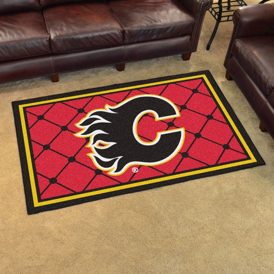 Calgary Flames 4'x6' Plush Rug