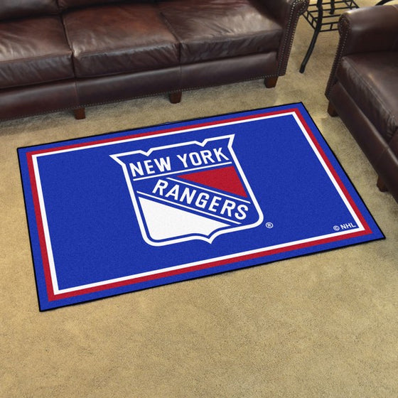New York Rangers 4'x6' Plush Rug
