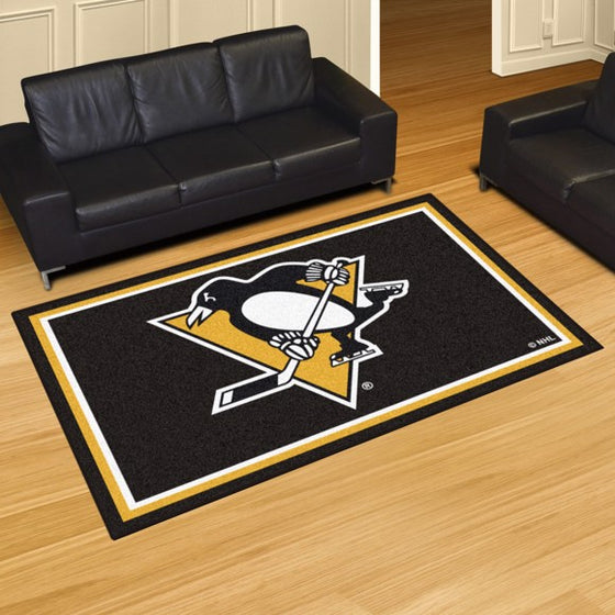 Pittsburgh Penguins 8'x10' Plush Rug