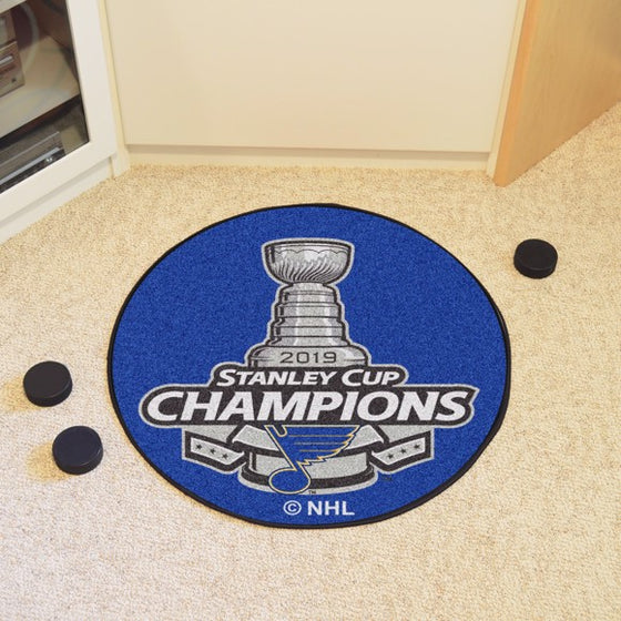St. Louis Blues 2019 Stanley Cup Champions Hockey Puck Mat