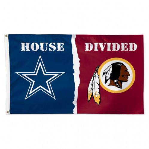 Dallas Cowboys Washington Redskins 3'x5' Deluxe House Divide Flag - 757 Sports Collectibles