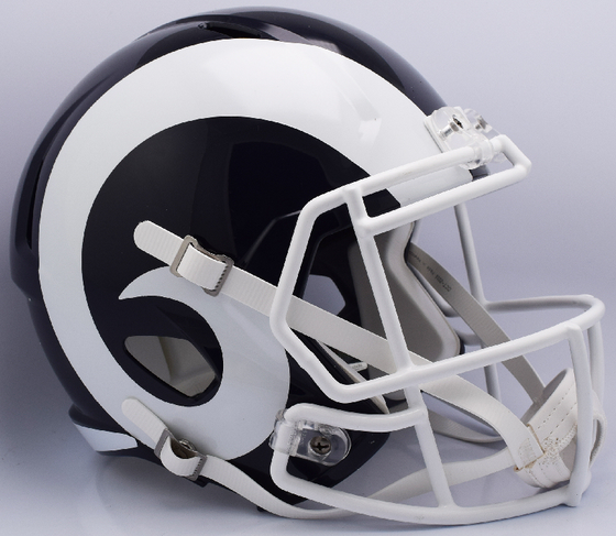 Los Angeles Rams Speed Replica Football Helmet <B>White Horn</B>