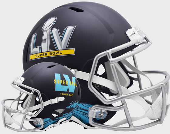 Super Bowl 55 Mini Speed Football Helmet <B>Flat Navy</B>