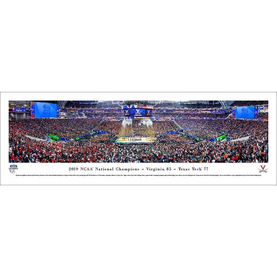 Virginia Cavaliers National Championship Gear, Virginia Cavaliers Champs Items, UVA Cavaliers Champ Products, UVA Virginia Cavaliers 2019 NCAA Men's Basketball National Champions 40'' x 13.5'' Unframed Panoramic