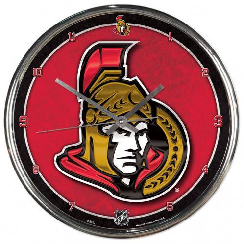 Ottawa Senators Clock - Wall - Round Chrome (CDG) - 757 Sports Collectibles