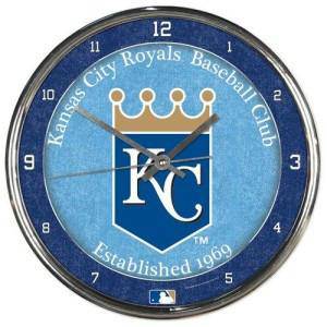 Kansas City Royals Round Chrome Wall Clock (CDG) - 757 Sports Collectibles