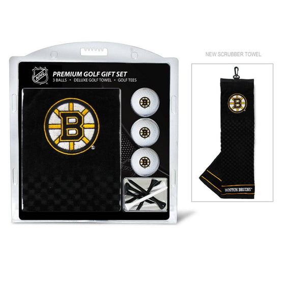 Boston Bruins Embroidered Golf Towel, 3 Golf Ball, And Golf Tee Set - 757 Sports Collectibles