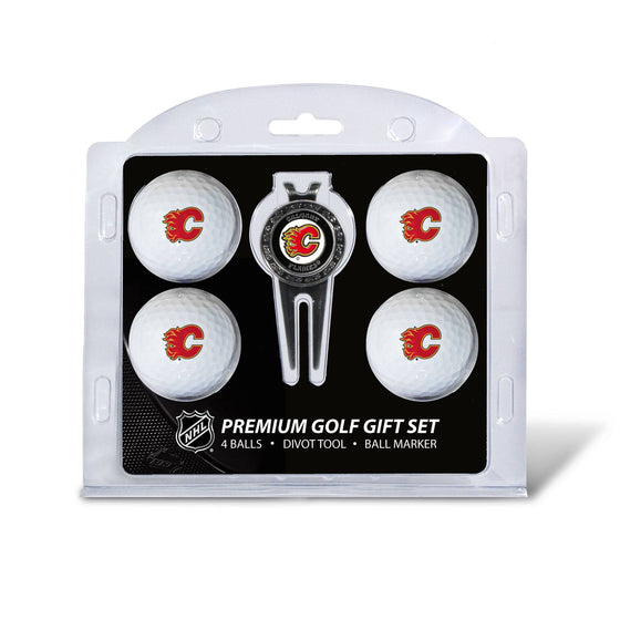 Calgary Flames 4 Golf Ball And Divot Tool Set - 757 Sports Collectibles