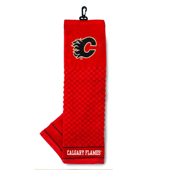 Calgary Flames Embroidered Golf Towel - 757 Sports Collectibles