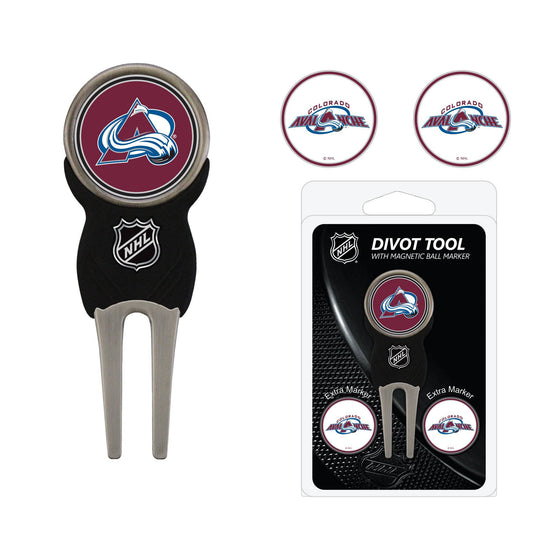 Colorado Avalanche Divot Tool Pack With 3 Golf Ball Markers - 757 Sports Collectibles