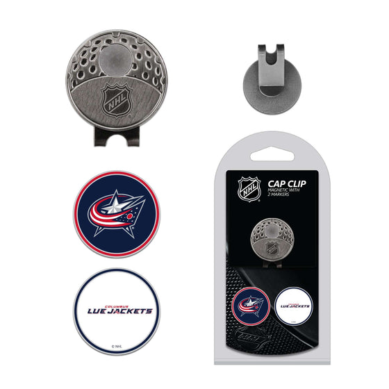 Columbus Blue Jackets Cap Clip With 2 Golf Ball Markers - 757 Sports Collectibles