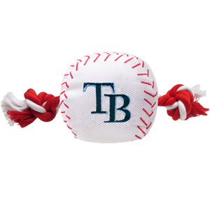 Tampa Bay Rays Baseball Toy - Nylon w/rope Pets First