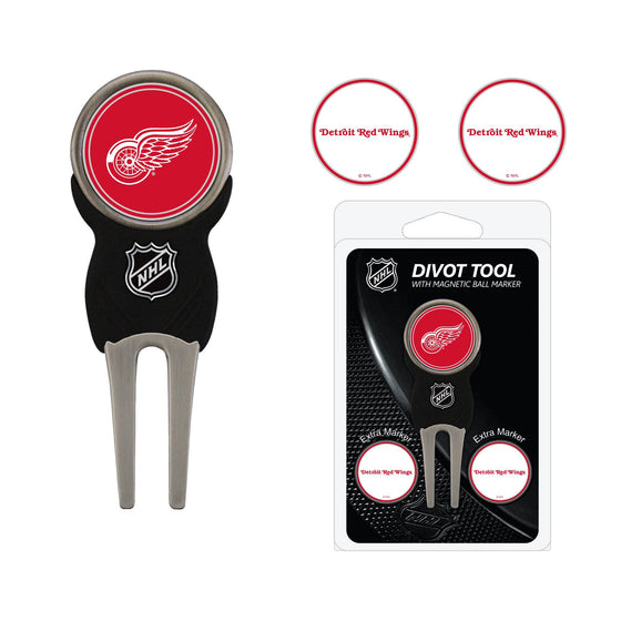 Detroit Red Wings Divot Tool Pack With 3 Golf Ball Markers - 757 Sports Collectibles