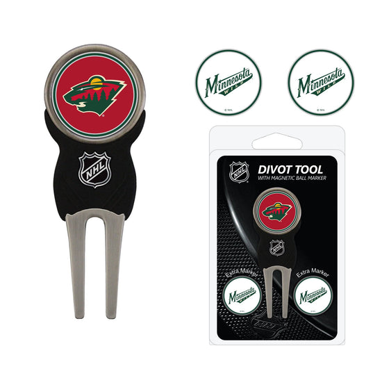 Minnesota Wild Divot Tool Pack With 3 Golf Ball Markers - 757 Sports Collectibles