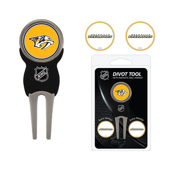 Nashville Predators Divot Tool Pack With 3 Golf Ball Markers - 757 Sports Collectibles